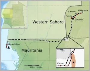 Carte du train de fer Mauritanien