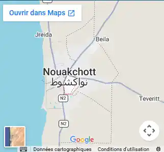 Carte de localisation à Nouakchott, Mauritanie